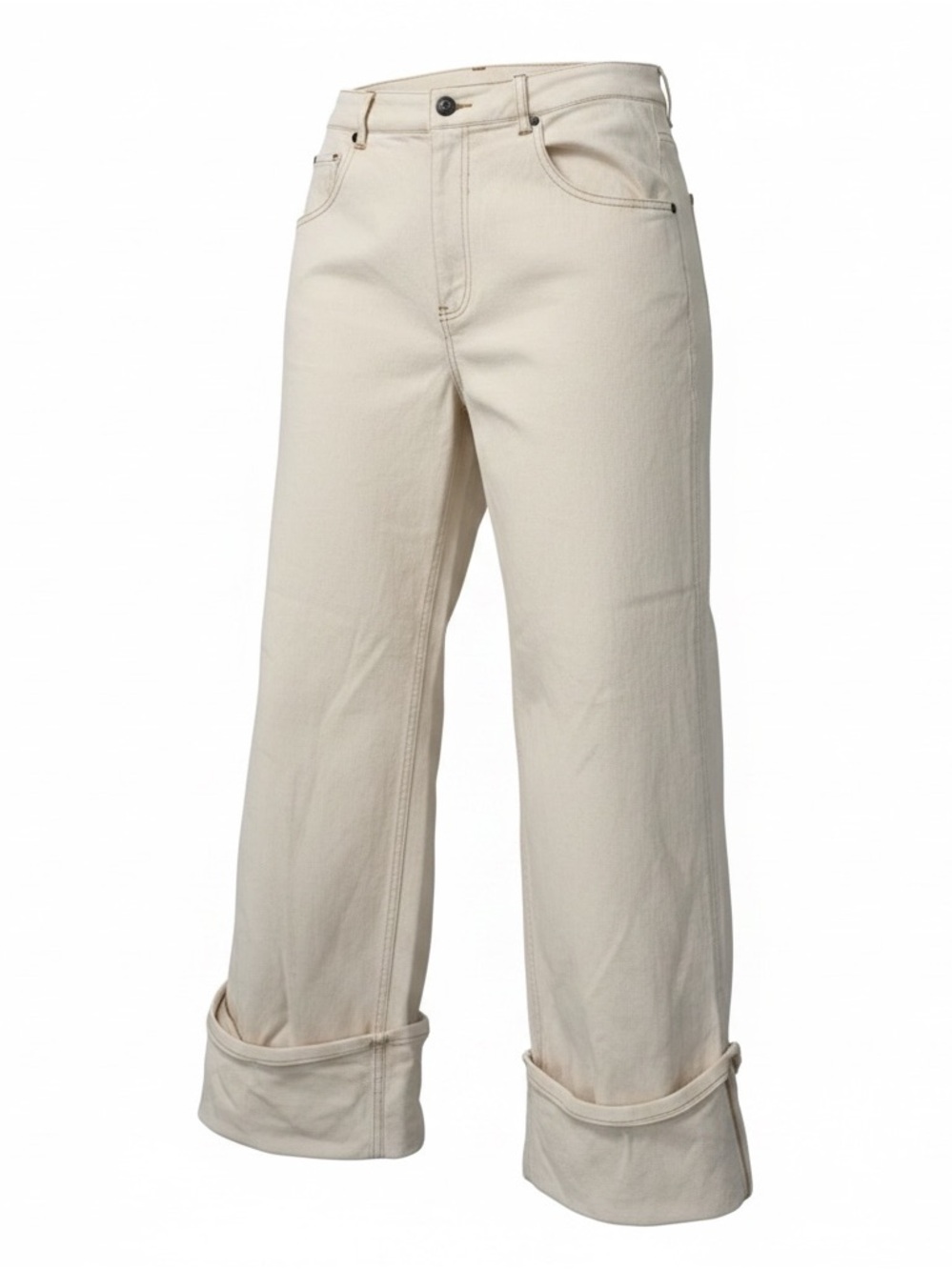 Steve Madden women’s cuffed painter  Cream Jeans